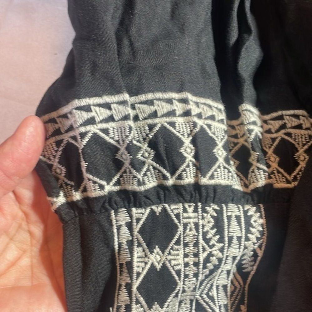 (B4) ZARA MIDI EMBROIDERY LONG SLEEVE BLACK DRESS S22 SIZES XS REF.4786/066 - Picture 12 of 16